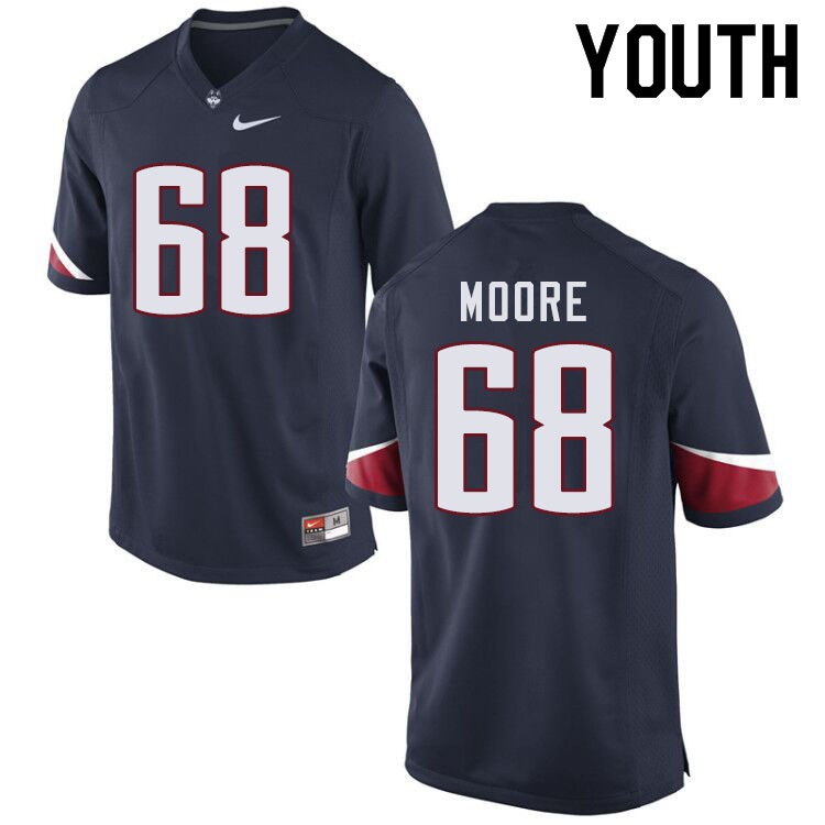Youth #68 Justin Moore Uconn Huskies College Football Jerseys Sale-Navy